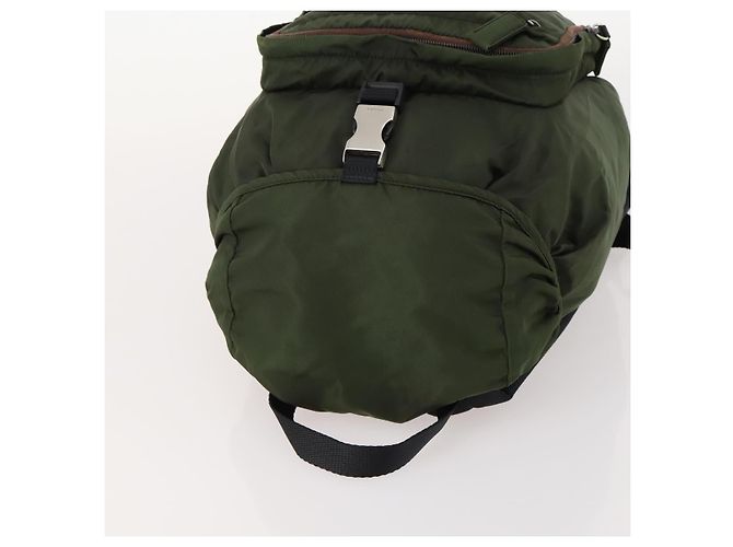 PRADA Backpack Nylon Green Silver Auth ti3636 Silvery - view 6