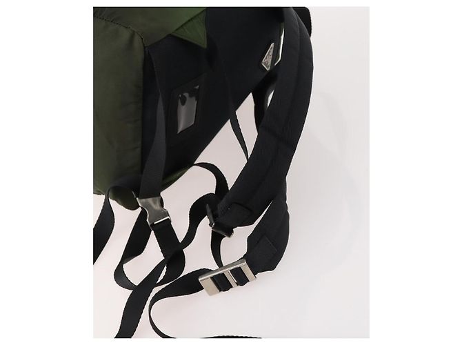PRADA Backpack Nylon Green Silver Auth ti3636 Silvery - view 9
