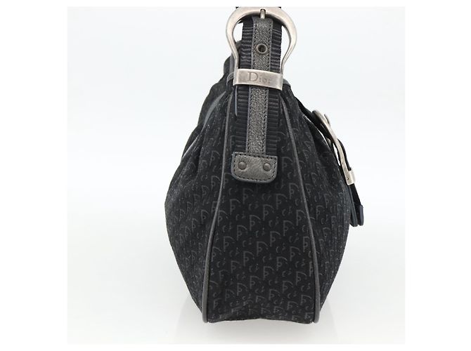 Borsa a Spalla in Tela Trotter Christian Dior Nera Argento Auth BSZ280SAV Nero - vista 4