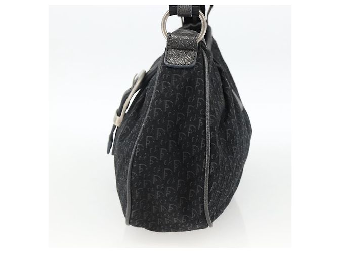 Borsa a Spalla in Tela Trotter Christian Dior Nera Argento Auth BSZ280SAV Nero - vista 5