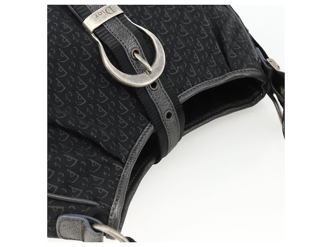 Borsa a Spalla in Tela Trotter Christian Dior Nera Argento Auth BSZ280SAV Nero - vista 6