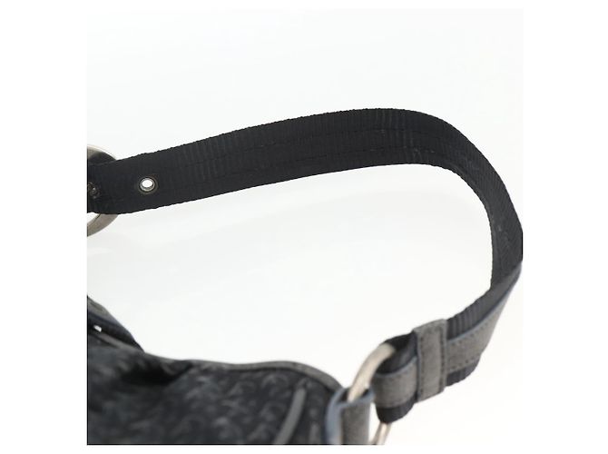 Borsa a Spalla in Tela Trotter Christian Dior Nera Argento Auth BSZ280SAV Nero - vista 8
