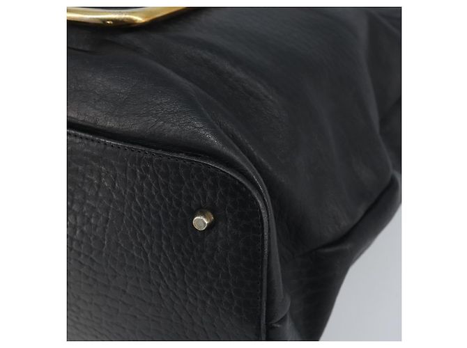 Chloé Borsa Tote in Pelle Nera e Oro Chloe Sally Auth BA10963 Nero D'oro - vista 10