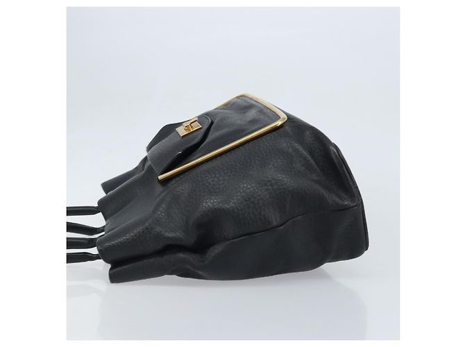 Chloé Borsa Tote in Pelle Nera e Oro Chloe Sally Auth BA10963 Nero D'oro - vista 5