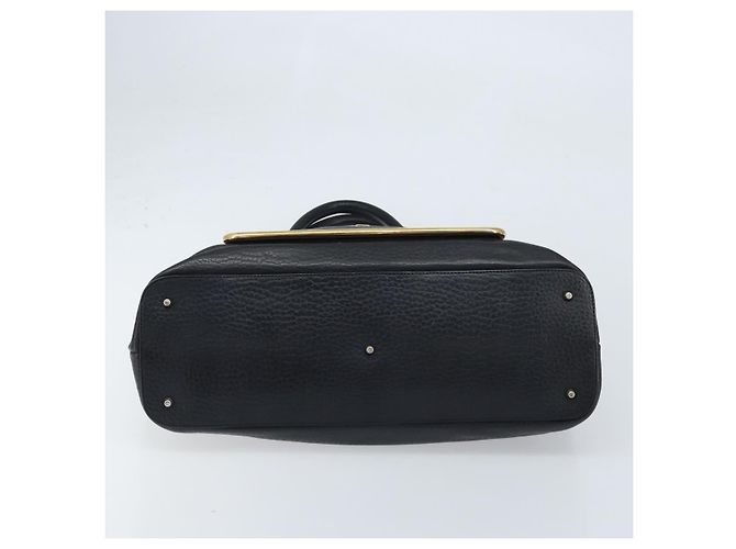 Chloé Borsa Tote in Pelle Nera e Oro Chloe Sally Auth BA10963 Nero D'oro - vista 9