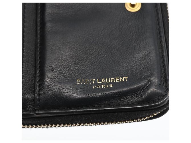 Portafoglio SAINT LAURENT Pelle Nera Oro Auth bs33776 Nero D'oro - vista 13