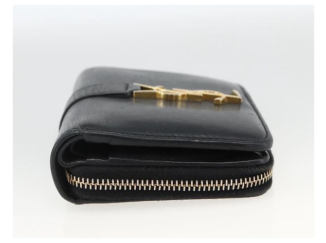 Portafoglio SAINT LAURENT Pelle Nera Oro Auth bs33776 Nero D'oro - vista 4