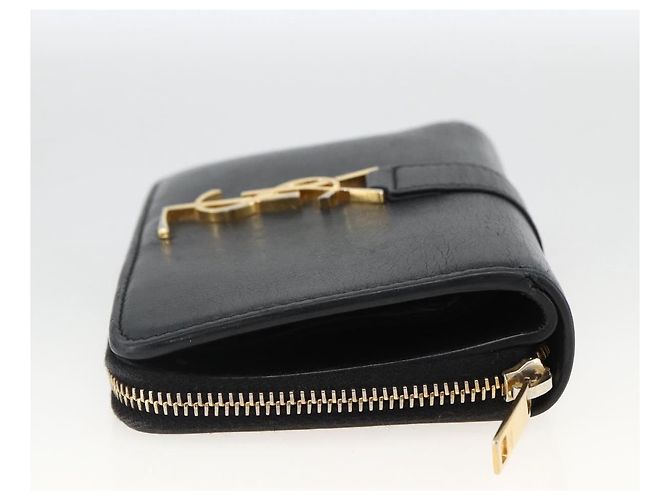 Portafoglio SAINT LAURENT Pelle Nera Oro Auth bs33776 Nero D'oro - vista 5