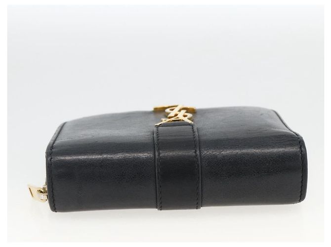 Portafoglio SAINT LAURENT Pelle Nera Oro Auth bs33776 Nero D'oro - vista 6