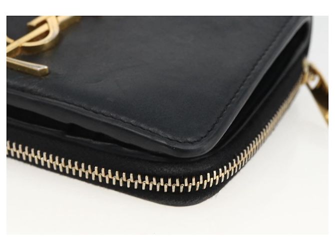 Portafoglio SAINT LAURENT Pelle Nera Oro Auth bs33776 Nero D'oro - vista 8