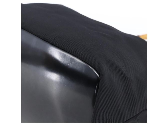 Borsa a mano in nylon nero e argento Gucci Bamboo Auth hk3536 - vista 10