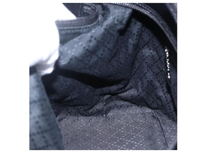 Borsa a mano in nylon nero e argento Gucci Bamboo Auth hk3536 - vista 18