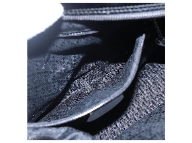 Borsa a mano in nylon nero e argento Gucci Bamboo Auth hk3536 - vista 20