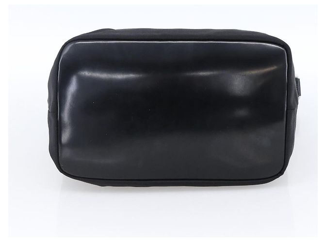 Borsa a mano in nylon nero e argento Gucci Bamboo Auth hk3536 - vista 9