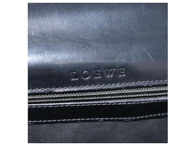 LOEWE Borsa da lavoro Anagram Pelle Nera Argento Auth bs33809 Nero - vista 19