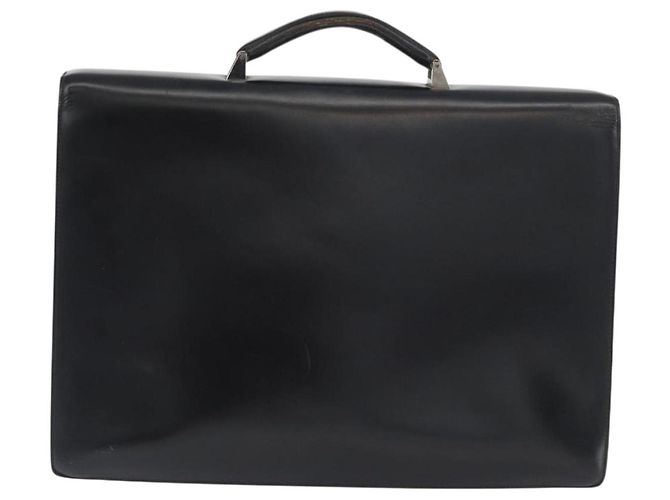 LOEWE Borsa da lavoro Anagram Pelle Nera Argento Auth bs33809 Nero - vista 2