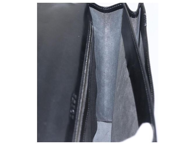 LOEWE Borsa da lavoro Anagram Pelle Nera Argento Auth bs33809 Nero - vista 20