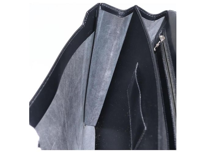 LOEWE Borsa da lavoro Anagram Pelle Nera Argento Auth bs33809 Nero - vista 23