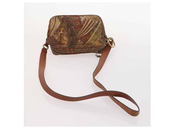 Borsa Salvatore Ferragamo in pelle nylon 4 pezzi Nero Beige Bianco Auth mr2116 - vista 17