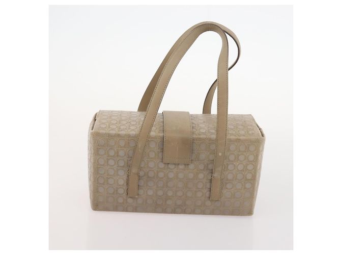 Borsa Salvatore Ferragamo in pelle nylon 4 pezzi Nero Beige Bianco Auth mr2116 - vista 21