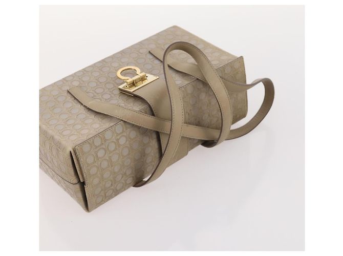 Borsa Salvatore Ferragamo in pelle nylon 4 pezzi Nero Beige Bianco Auth mr2116 - vista 23