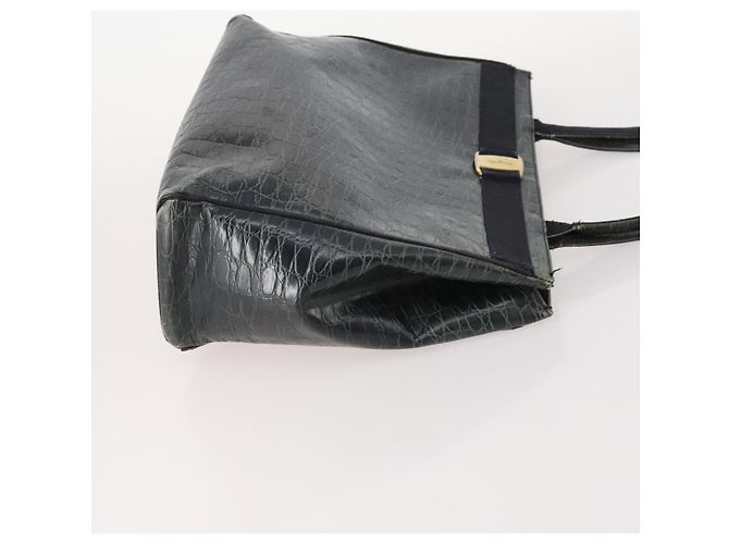 Borsa Salvatore Ferragamo in pelle nylon 4 pezzi Nero Beige Bianco Auth mr2116 - vista 4