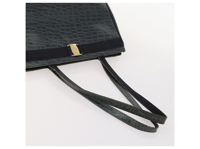 Borsa Salvatore Ferragamo in pelle nylon 4 pezzi Nero Beige Bianco Auth mr2116 - vista 5