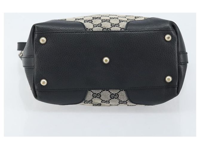 Borsa Tote GG Canvas Gucci Nera Oro 272377 Auth ka2892 Nero D'oro - vista 10
