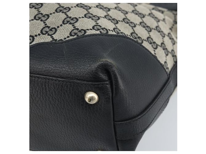 Borsa Tote GG Canvas Gucci Nera Oro 272377 Auth ka2892 Nero D'oro - vista 11