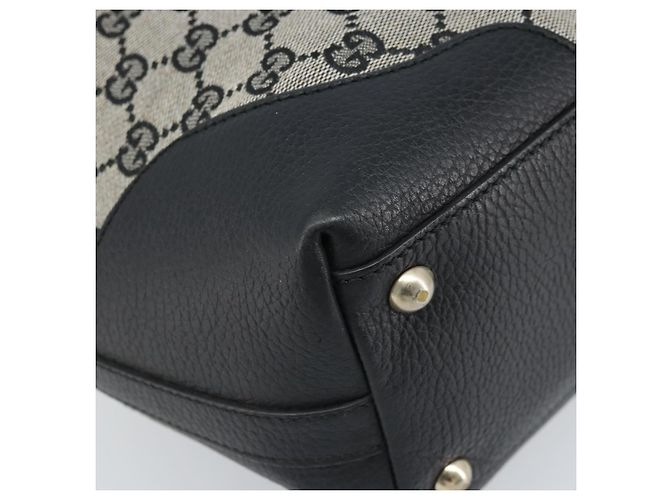 Borsa Tote GG Canvas Gucci Nera Oro 272377 Auth ka2892 Nero D'oro - vista 12