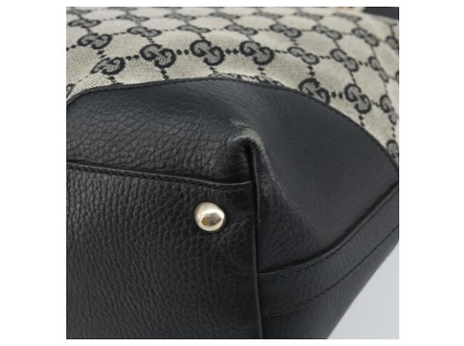 Borsa Tote GG Canvas Gucci Nera Oro 272377 Auth ka2892 Nero D'oro - vista 13