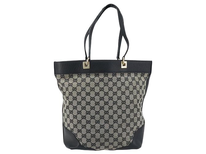 Borsa Tote GG Canvas Gucci Nera Oro 272377 Auth ka2892 Nero D'oro - vista 3