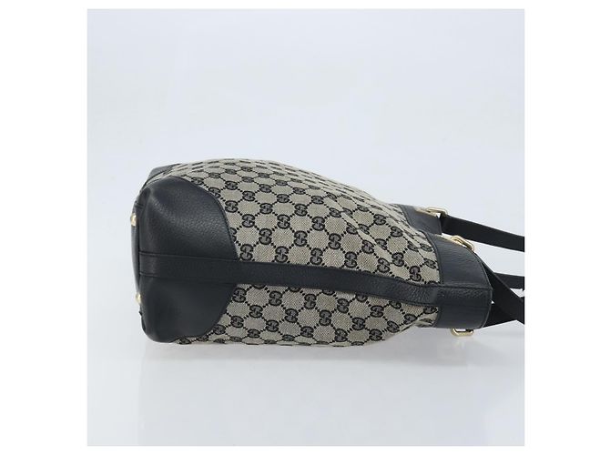Borsa Tote GG Canvas Gucci Nera Oro 272377 Auth ka2892 Nero D'oro - vista 4