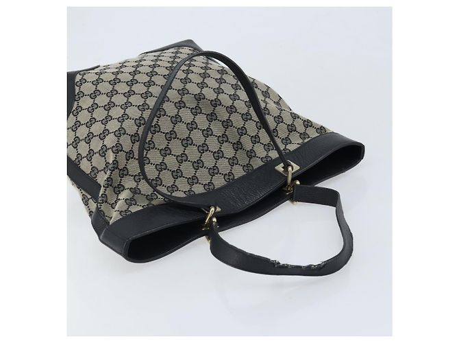 Borsa Tote GG Canvas Gucci Nera Oro 272377 Auth ka2892 Nero D'oro - vista 6