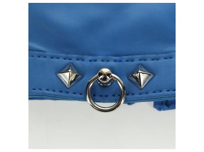 Hermès HERMES Medor Handschuhe Leder 6 1/2 Blau Auth ARZ096V - Ansicht 13