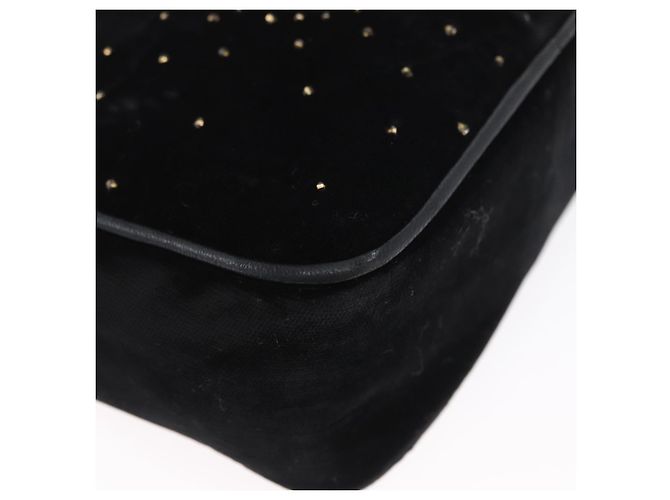 Borsa a Spalla CHANEL Velluto Nero Oro CC Auth ARZ008SAV D'oro - vista 10