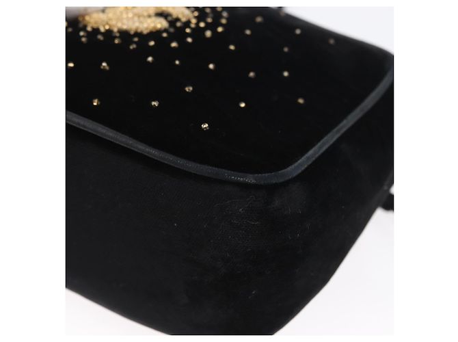 Borsa a Spalla CHANEL Velluto Nero Oro CC Auth ARZ008SAV D'oro - vista 11