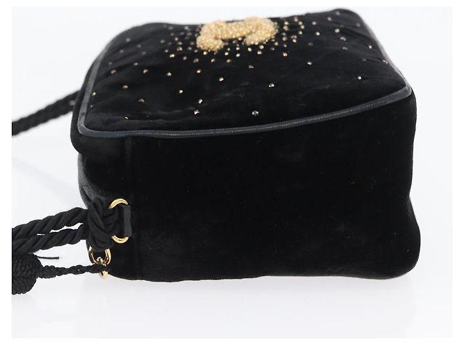 Borsa a Spalla CHANEL Velluto Nero Oro CC Auth ARZ008SAV D'oro - vista 5
