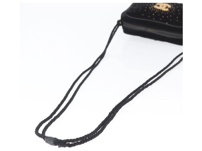 Borsa a Spalla CHANEL Velluto Nero Oro CC Auth ARZ008SAV D'oro - vista 7