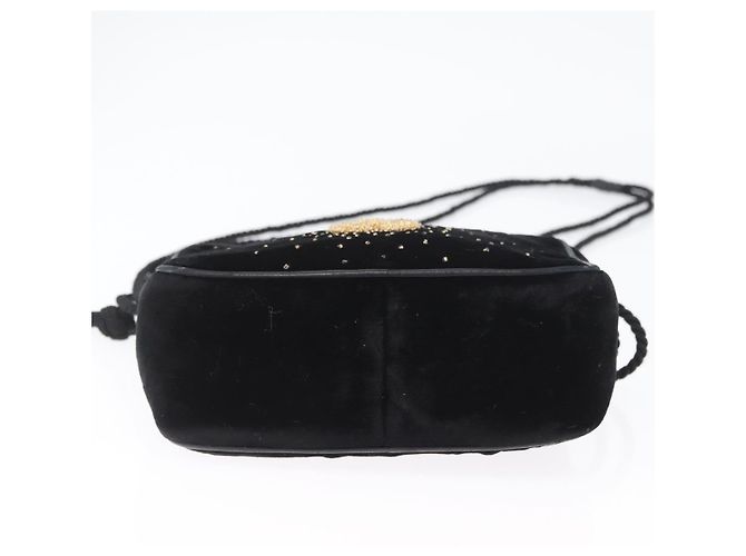 Borsa a Spalla CHANEL Velluto Nero Oro CC Auth ARZ008SAV D'oro - vista 9