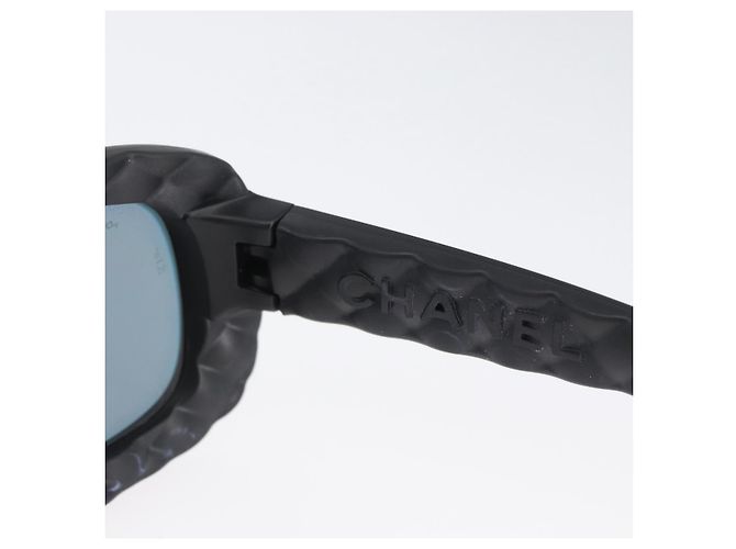 Gafas de sol CHANEL de plástico Negro CC Auth ka2963 - vista 9