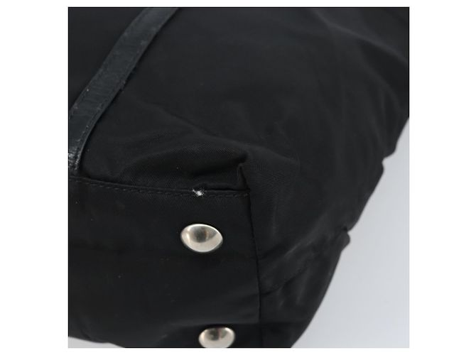 Borsa Tote Prada in nylon nero argento Auth BA10973 - vista 10