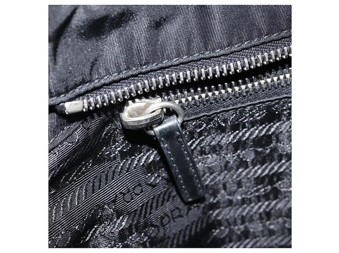 Borsa Tote Prada in nylon nero argento Auth BA10973 - vista 20