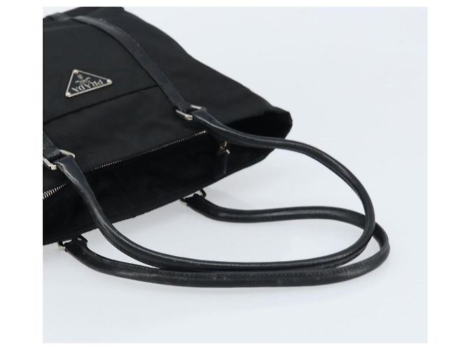 Borsa Tote Prada in nylon nero argento Auth BA10973 - vista 7
