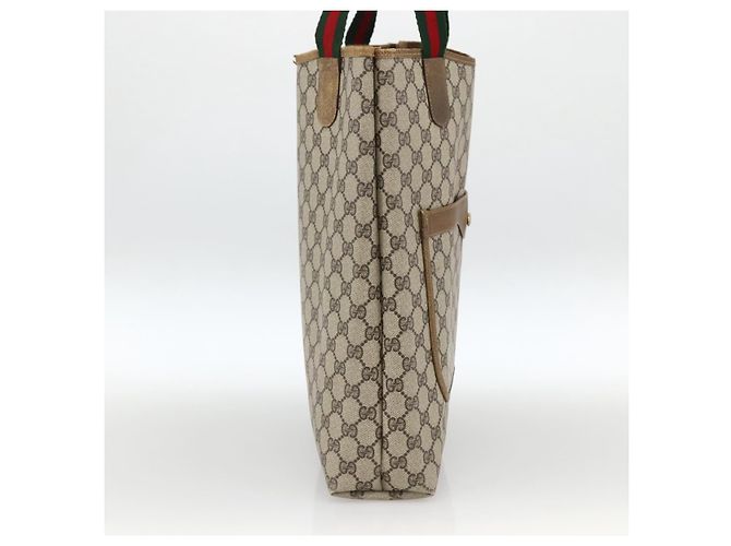 Sac tote en PVC beige GG Supreme Web Sherry Line de GUCCI Auth ep13605 - vue 4