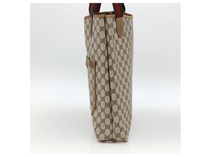Sac tote en PVC beige GG Supreme Web Sherry Line de GUCCI Auth ep13605 - vue 5