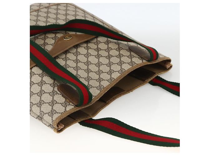 Sac tote en PVC beige GG Supreme Web Sherry Line de GUCCI Auth ep13605 - vue 6