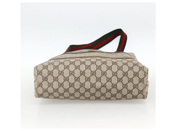 Sac tote en PVC beige GG Supreme Web Sherry Line de GUCCI Auth ep13605 - vue 9