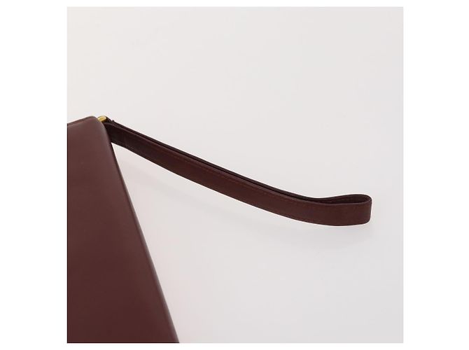 Borsa a mano in pelle Must Line di CARTIER 5 pezzi Bordeaux Oro Auth mr2109 D'oro Bordò - vista 10