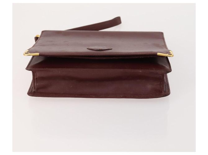 Borsa a mano in pelle Must Line di CARTIER 5 pezzi Bordeaux Oro Auth mr2109 D'oro Bordò - vista 11
